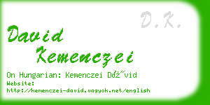 david kemenczei business card